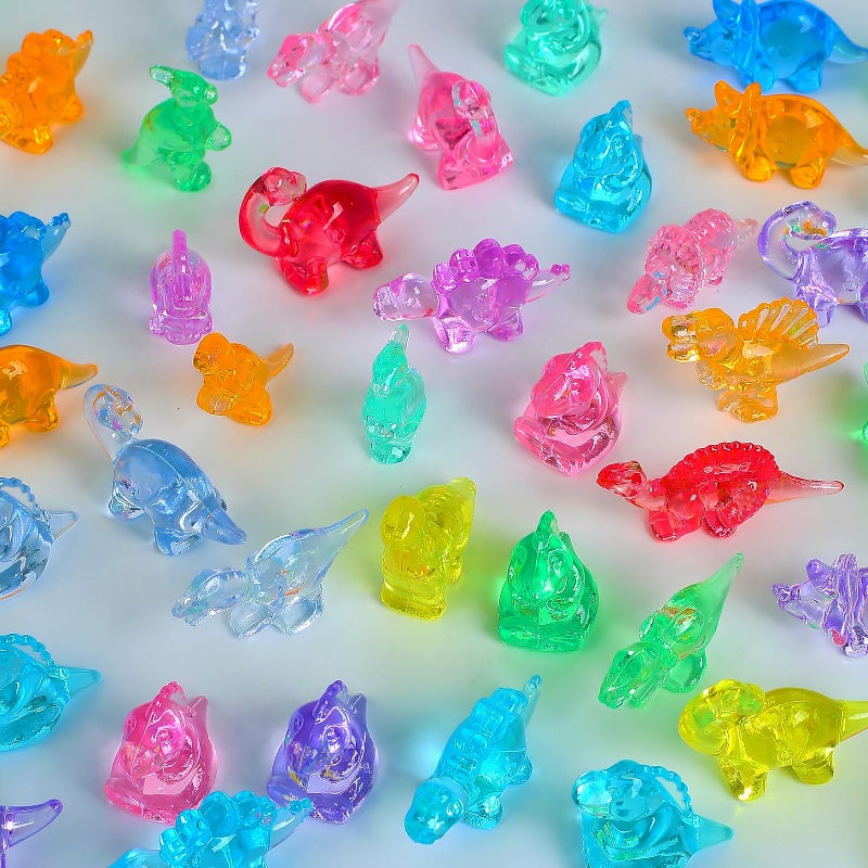 FXMHEHBB 180 Pieces Mini Dinosaur Figures, Multi-Colored Small Acrylic Dinosaur Toys Vase Filler Dino Party Decorations Goodie Bag Stuffers - Image 2