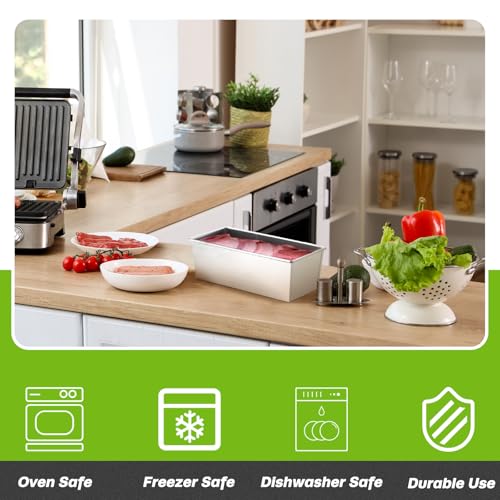 Funnymoom 2 Pcs Nonstick Loaf Pan, 7 x 3 x 2.36 Inch Small Loaf Pans for Baking Bread Stainless Steel Rectangle Baking Bakeware for Breads Casseroles Vegetables Dishwasher Safe - Image 5