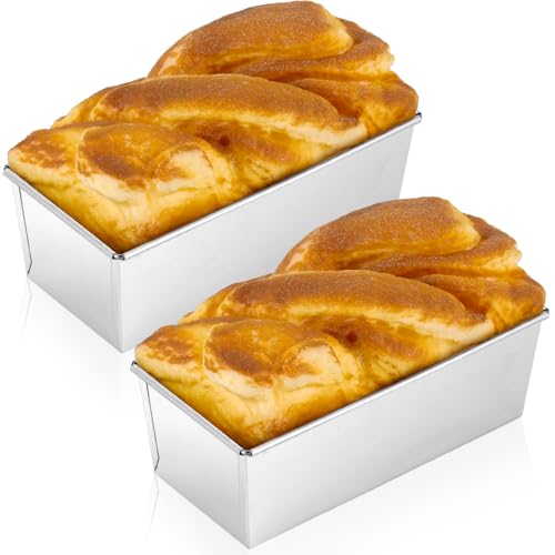 Funnymoom 2 Pcs Nonstick Loaf Pan, 7 x 3 x 2.36 Inch Small Loaf Pans for Baking Bread Stainless Steel Rectangle Baking Bakeware for Breads Casseroles Vegetables Dishwasher Safe - Image 1
