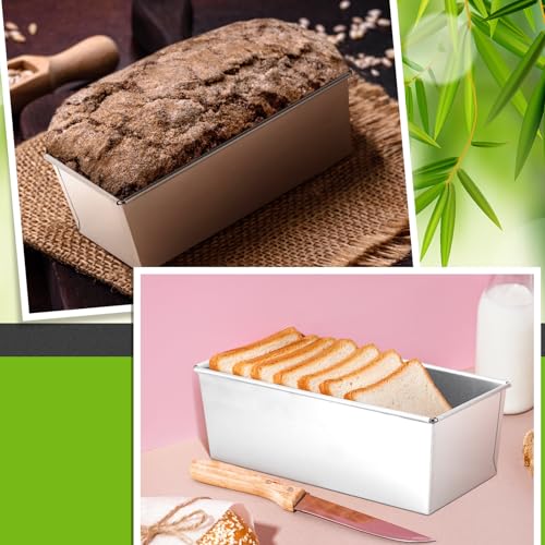 Funnymoom 2 Pcs Nonstick Loaf Pan, 7 x 3 x 2.36 Inch Small Loaf Pans for Baking Bread Stainless Steel Rectangle Baking Bakeware for Breads Casseroles Vegetables Dishwasher Safe - Image 2