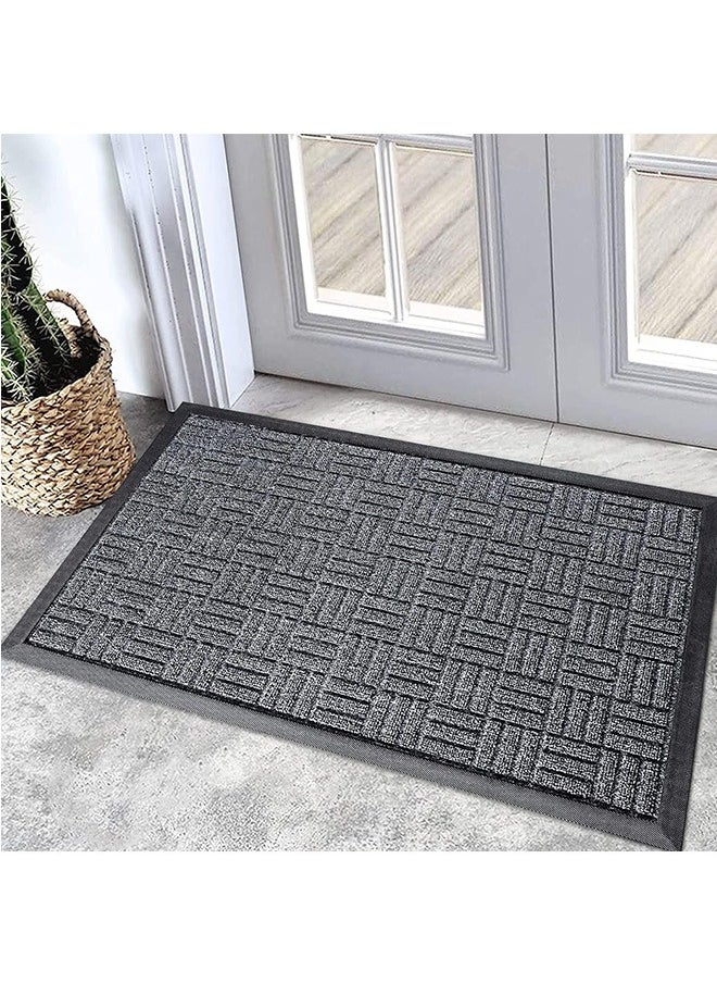 LENND Front Door Mats, 75x43cm, All Weather Entry and Back Yard Door Mat, Indoor and Outdoor Safe, Slip Resistant Rubber Backing, Absorbent and Waterproof, Dirt Trapping Rugs for Entryway  - Image 1