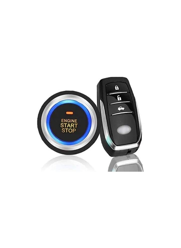 Generic - 12V Car Toyota Passive Keyless Entry System PKE Engine Starter Push Button Vehicles Start/Stop Kit Safe Lock with 2 Smart Key for Car Remote Key Phone Control or APP Control - Image 1