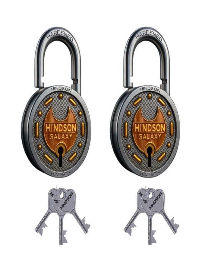 HINDSON أقفال أمان متينة مقاومة للصدأ من هندسون جالاكسي للأبواب والستائر - عبوة من قطعتين - Image 1