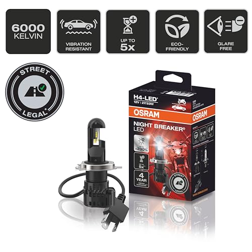Osram Night Breaker H4 LED for Motorcycles, Up to 230% More Brightness, First Road Approved LED Retrofit Lamp for Motorcycles - Image 2