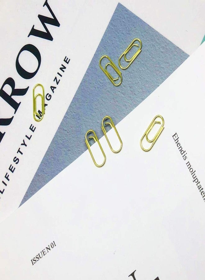 مي يي تيان 50 مشبك ورق ذهبي صغير، 3/5 بوصة، مشبك ورق صغير للغاية، مشبك معدني لطيف للغاية لعلامات الكتب (ذهبي) - Image 5