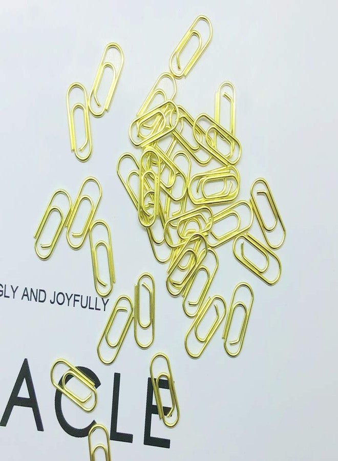 مي يي تيان 50 مشبك ورق ذهبي صغير، 3/5 بوصة، مشبك ورق صغير للغاية، مشبك معدني لطيف للغاية لعلامات الكتب (ذهبي) - Image 4