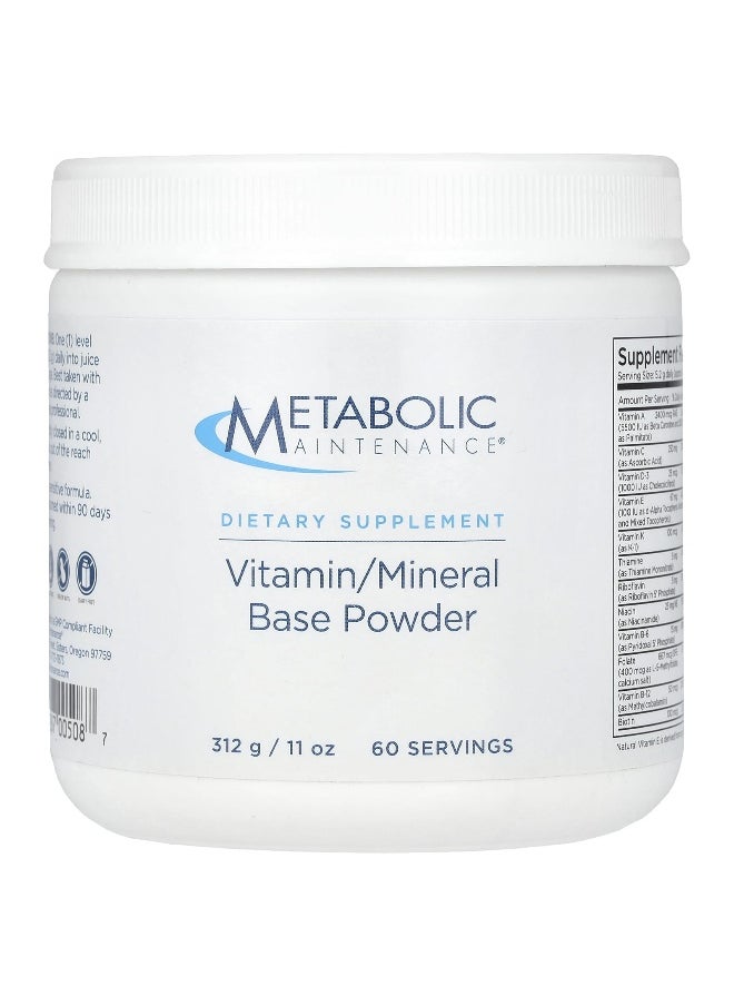 Metabolic Maintenance - Metabolic Maintenance, Vitamin/Mineral Base Powder, 11 oz (312 g) - Image 1