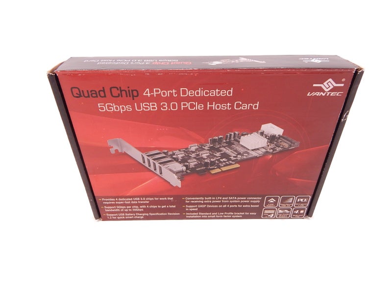 Vantec Quad Chip 4-Port Dedicated 5Gbps USB 3.0 PCIe Host Card (UGT-PCE430-4C) - Image 3
