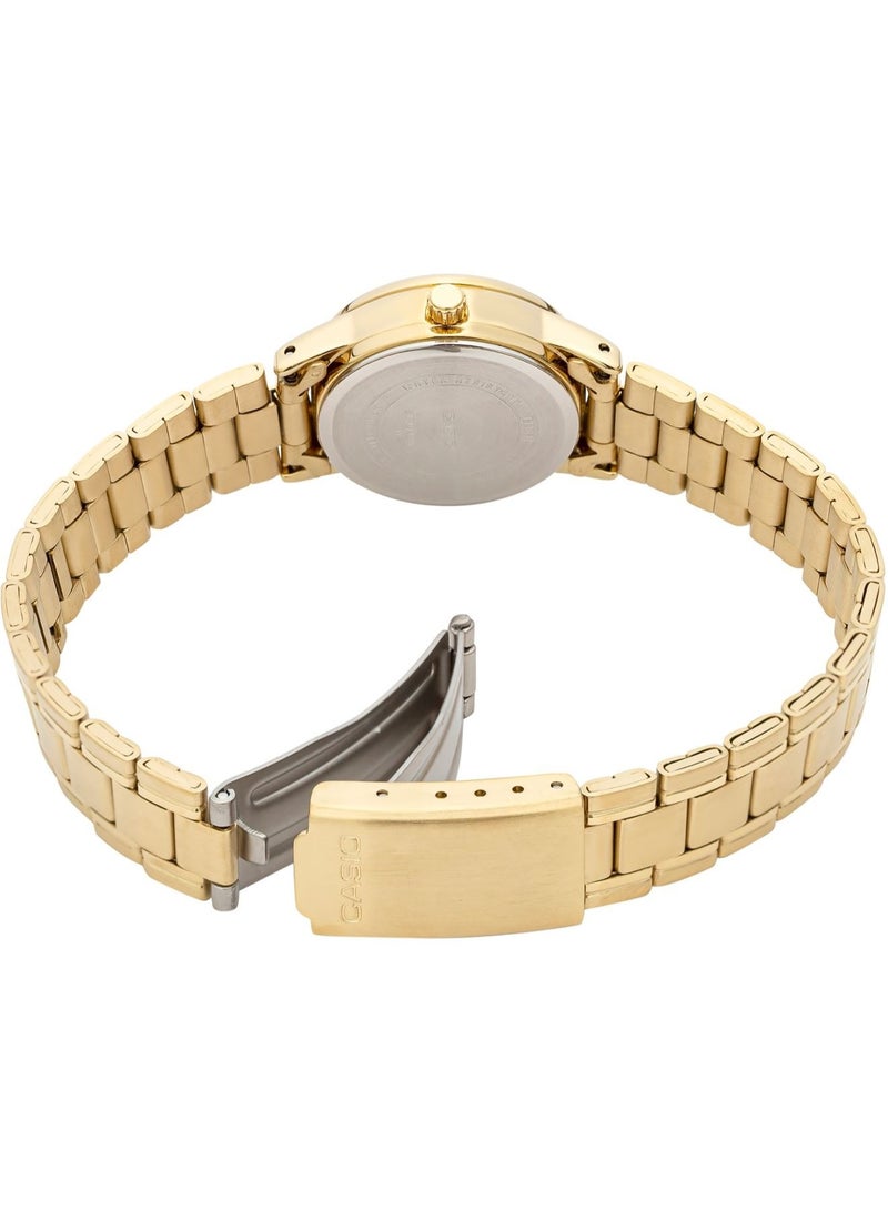 CASIO Analog Women’s Watch LTP‑V002G‑7B2UDF, 31 mm Stainless Steel Case, White Dial & Gold Stainless Steel Band, Water Resistant - Image 5
