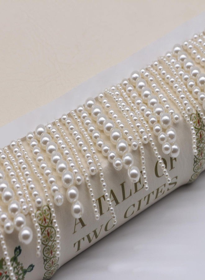 Laopottbeads 1 Yard Pearl Beaded Tassel Trim Fringe - Hanging Faux Pearl Lace Ribbon for Dressmaking, Curtains, Lampshades & DIY Crafts - Image 1
