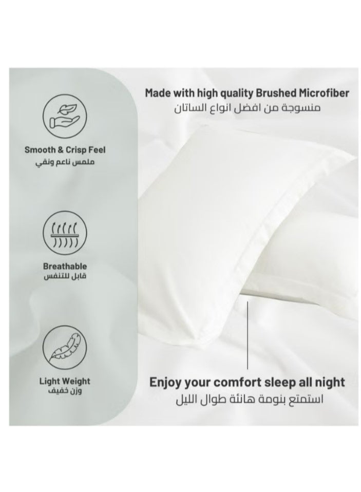 Standard Pillowcase Set of 2, Size 50x75 cm, Ultra Soft Brushed Microfiber, Envelope Closure, Durable, Wrinkle & Fade Resistant Pillow Covers - Image 2