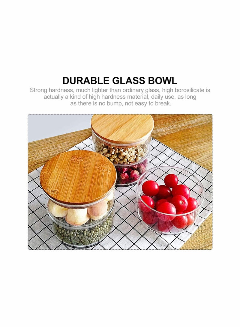 KASTWAVE Airtight Glass Storage Jars With Lids 2-tier Stackable Food Canisters Containers Salad Fruit Cooking Bowl For Home Kitchen, Nut, Pasta Powder, Spice, Tea, Coffee Beans, Candy  - Image 4