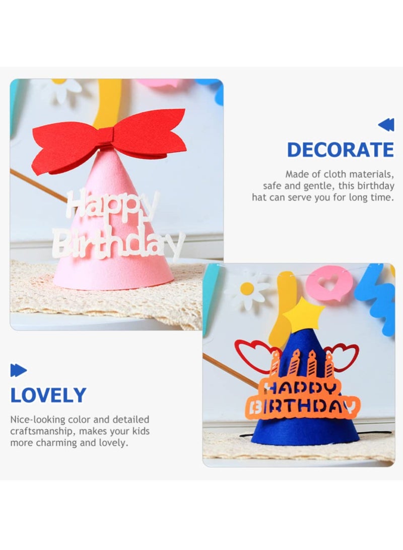 SYOSI 5 Pack Happy Birthday Cone Party Hats Paper Bow Tie Glitter Star Wing Cloud Mini Girls Princess Headband Crown for Children Adults Pets - Image 2