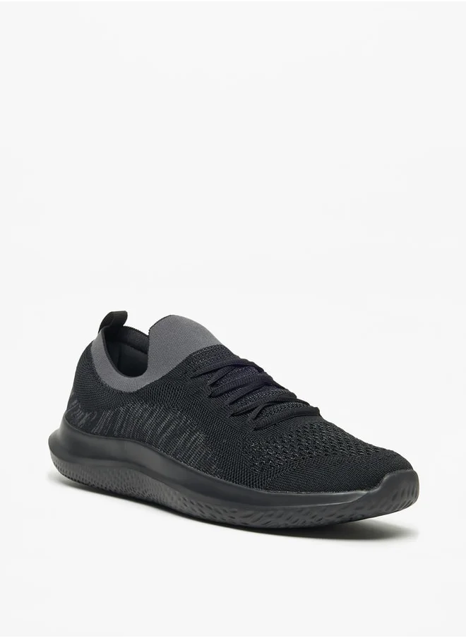 Dash Men Textured Slip On Sports Shoes with Lace Detail