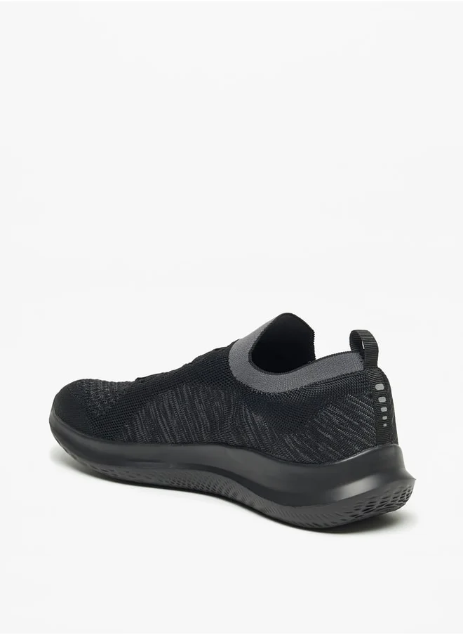 داش Men Textured Slip On Sports Shoes with Lace Detail