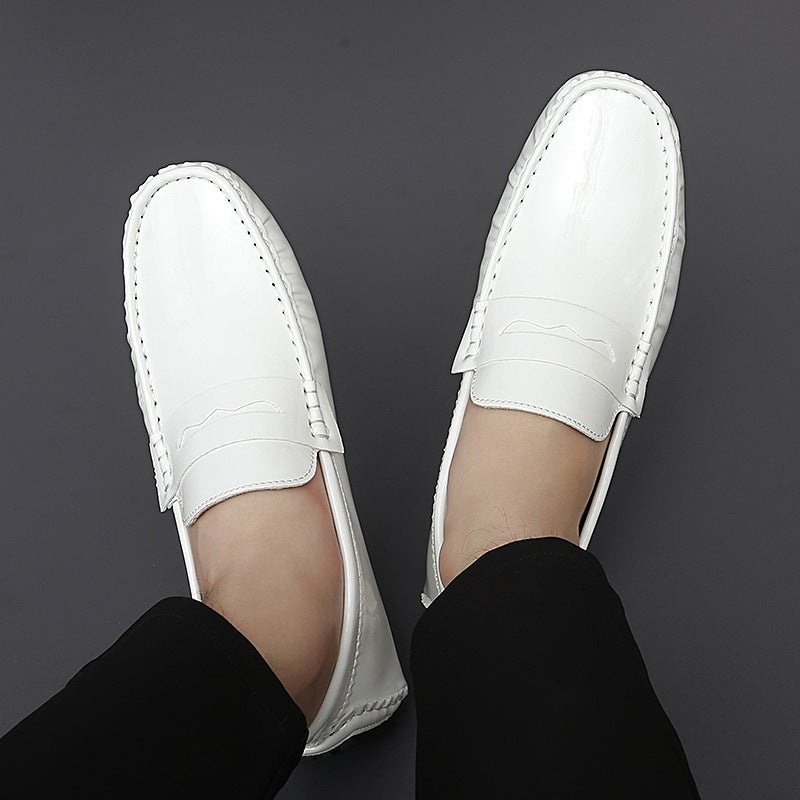 Couple Style Lightweight Slip-On Shoes British Style Slip-On Loafers Glossy Casual Shoes Size 50 Men'S Shoes - Image 5