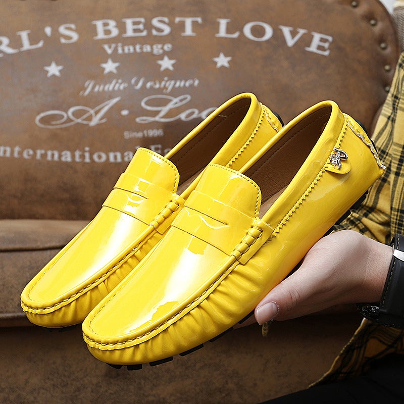 Couple Style Lightweight Slip-On Shoes British Style Slip-On Loafers Glossy Casual Shoes Size 50 Men'S Shoes - Image 2