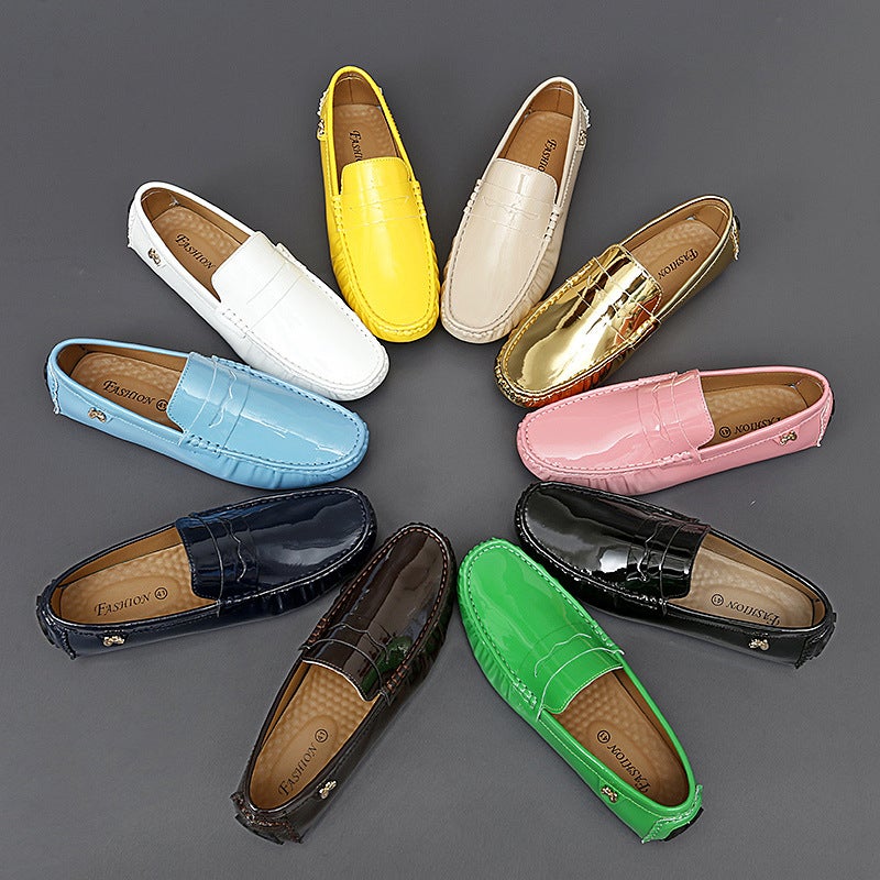 Couple Style Lightweight Slip-On Shoes British Style Slip-On Loafers Glossy Casual Shoes Size 50 Men'S Shoes - Image 3