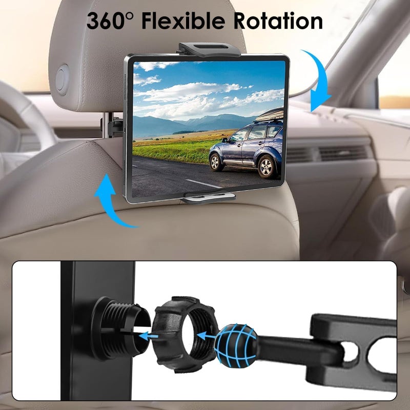 لينك ستايل Linkstyle Car Tablet Holder, Stretchable Headrest Tablet Mount - Image 5