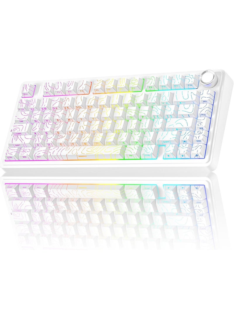 AULA F75 Pro 75% Wireless Mechanical Keyboard,Gasket Hot Swappable Custom Keyboard, Pre-lubed Seiya Switches RGB Backlit Gaming Keyboard,2.4GHz/Type-C/BT5.0 Mechanical Keyboard - Image 1