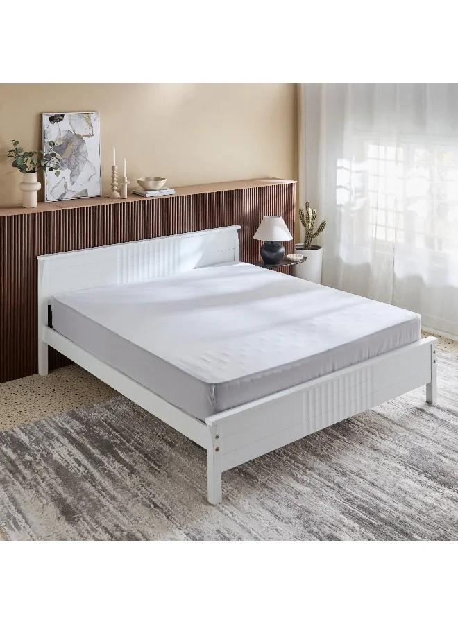 Home Box Derby Solid Microfiber Double Fitted Sheet - 140x200+25 cm