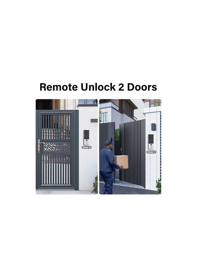 Areb Smart Video Doorphone Kit – 10-inch Touchscreen, WiFi & Ethernet, Fingerprint & PIN Access, RFID Unlocking, Two-Way Audio, Motion Detection, Night Vision, Remote Access via AREB App, Silver
