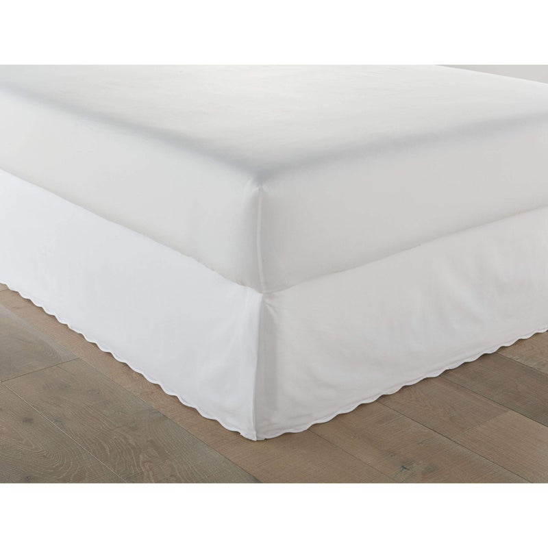 Stone Cottage  King Bedskirt Cotton Tailored Bedskirt with Split Corners Simple Ideal Bedding Set Solid White King