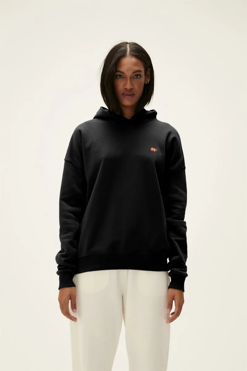 باد بير Welcome Hooded Women's Black Sweatshirt