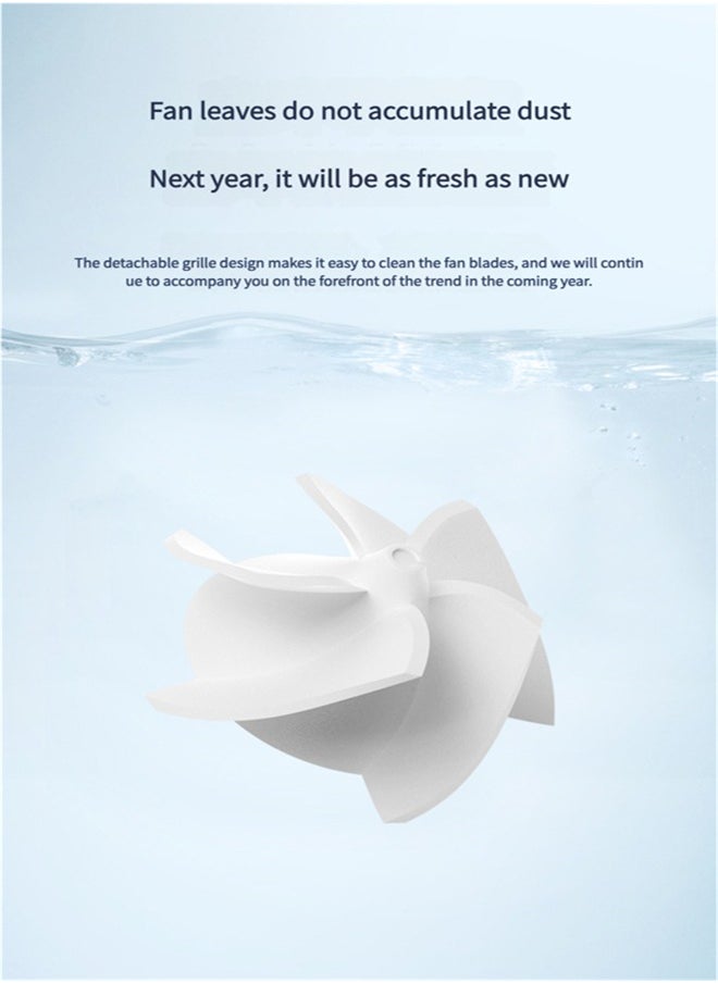 beteno - 100-step High-speed Handheld Fan USB Mini Portable Charging Turbo Small Fan Digital Display Desktop Fan White - Image 1