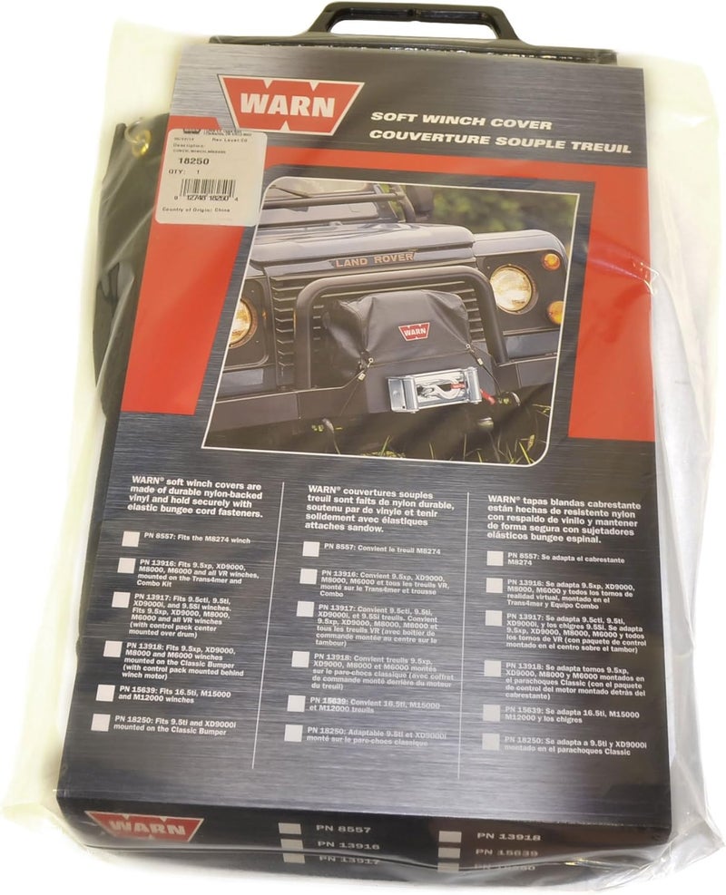 WARN 18250 Soft Winch Cover with Bungee Cord Fasteners - Image 2