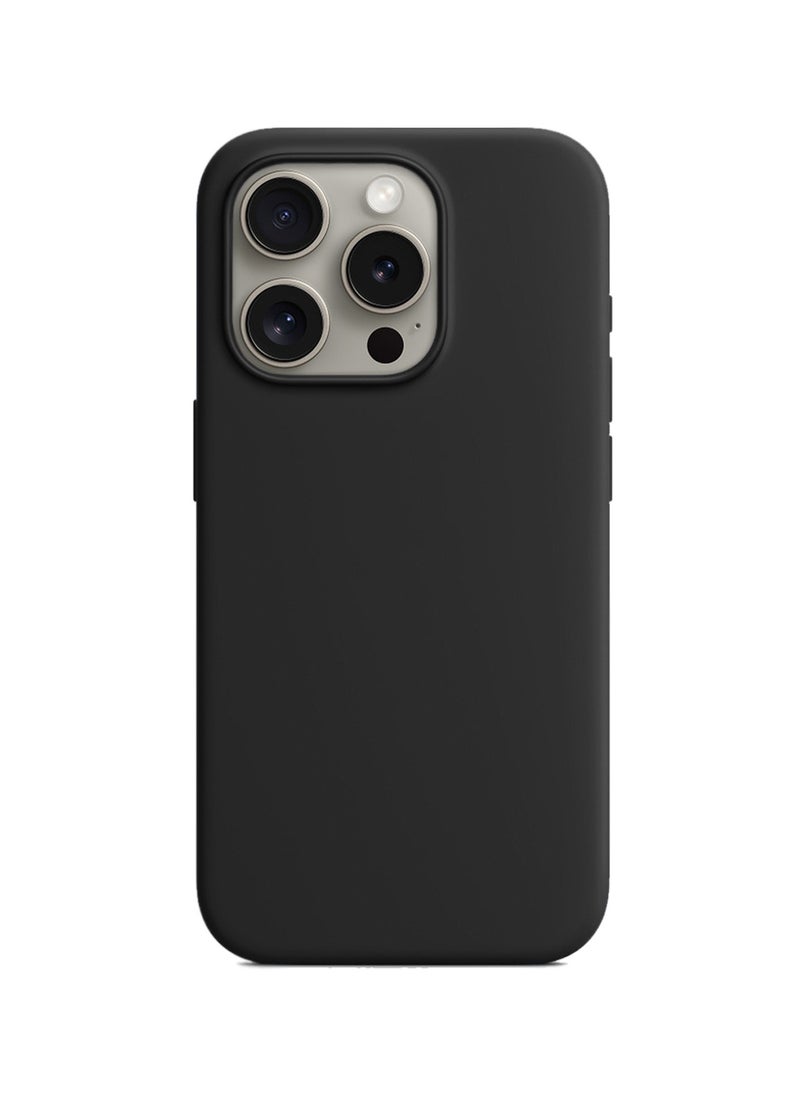 Wtech - Soft Liquid Silicone Case Cover For Apple iPhone 15 Pro Max 2023 Black - Image 1
