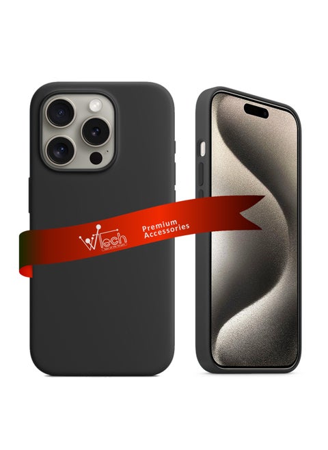 Soft Liquid Silicone Case Cover For Apple iPhone 15 Pro Max 2023 Black