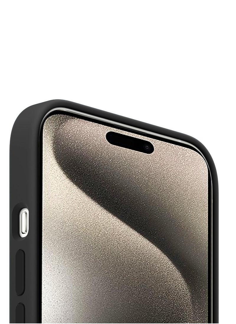 Wtech - Soft Liquid Silicone Case Cover For Apple iPhone 15 Pro Max 2023 Black - Image 1