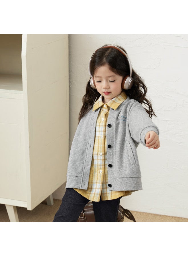 Luson Little O Baby Girl Toddler Baseball Jacket Spring Autumn  Infant Casual Versatile Coat With Back Print - Image 2