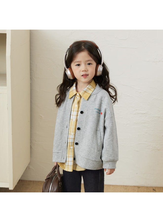 Luson Little O Baby Girl Toddler Baseball Jacket Spring Autumn  Infant Casual Versatile Coat With Back Print - Image 3