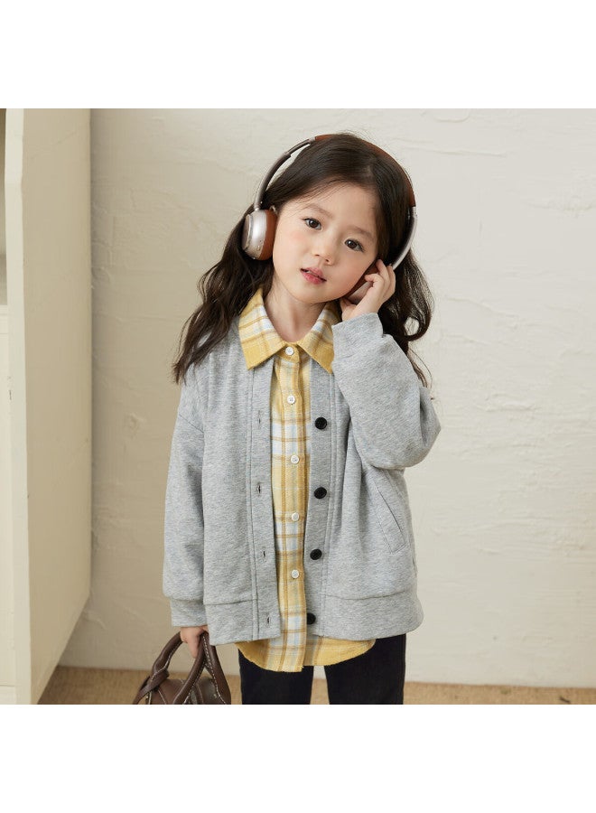 Luson Little O Baby Girl Toddler Baseball Jacket Spring Autumn  Infant Casual Versatile Coat With Back Print - Image 1