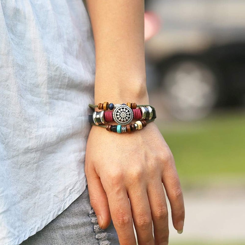 Trenro Women Lady Bohemia Wind Beaded Multilayer Hand Woven Bracelet Jewelry - Image 2