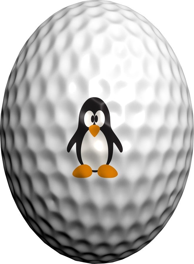Golfdotz - USGA Rule Conforming Golf Ball Markers, Golf Ball Stickers for Marking Balls, No More Smearing from Stamps, Gifts for Golfers, Dads, and Retirees, (Penguin; 32-Count) - Image 1