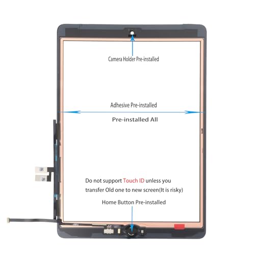 Paisrulim for iPad 9 (9th Generation) Screen Replacement, OEM Digitizer Touch Glass Replacement for ipad 9th Gen 10.2 inch (A2602 A2603 A2604 A2605，2021 Released) with Home Button (NO LCD) - Image 3