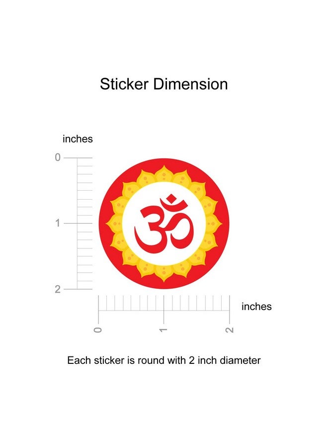 weRevel Om Symbol Decorative Party Stickers, 40 Count, 2 Inches, Round, 4 Traditional Colors - Image 3