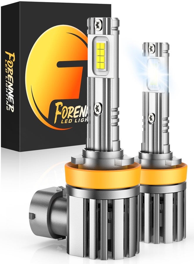 forenner مصابيح فورنر H11 LED، 36000 لومن، مصابيح ضباب H11/H9/H8، سطوع فائق بنسبة 200%، حجم حقيقي 1:1 مع مروحة تبريد صامتة بسرعة 12000 دورة في الدقيقة، مصابيح إضاءة بيضاء باردة 6500 كلفن، سهلة التركيب، عبوة من قطعتين - Image 1