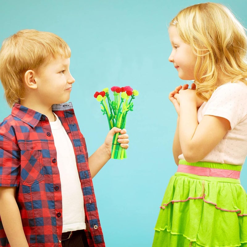 إكسفور أقلام الزهور هدايا أقلام الورد الاصطناعي، 30 قطعة أقلام حبر سوداء إبداعية 0.5 مم بكميات كبيرة هدايا حفلات الزفاف وأعياد الميلاد والمكتب والمدرسة، للأطفال والفتيات والنساء، لوازم تزيين المنزل والمدرسة - Image 5