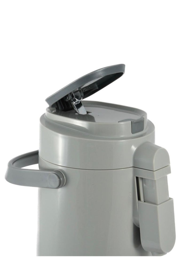 Homemaker Tea & Coffee Vacuum Flask With Pump, Insulated Double Wall Glass, 3 Litre Capacity, Grey - Image 3