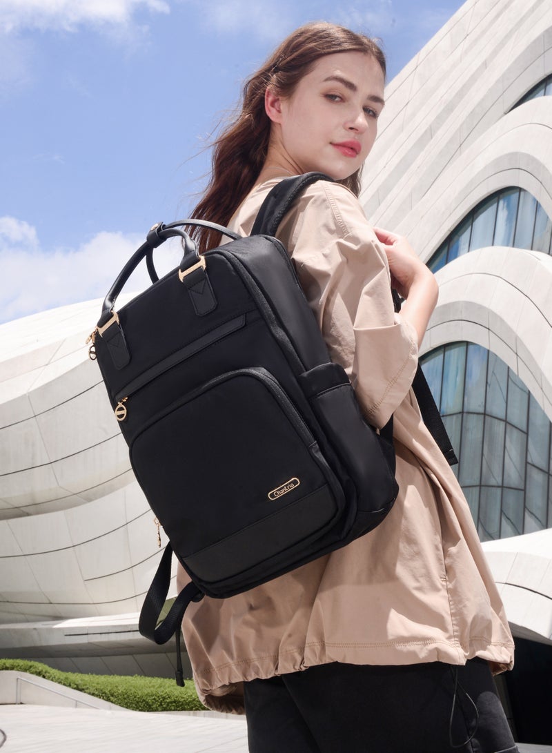 Chantria CB00765 Stylish Anti-theft 15.6-Inch Laptop Water-resistant For Travel Work School Business For Women Fashion Durable Casual Backpack Bag - Black  - Image 2