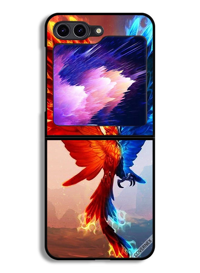 Covernex Samsung Galaxy Z Flip6 Protective Case Cover Fire And Water Eagle Wallpaper  - Image 1