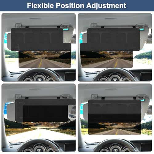 NAZZO Car Visor Extender Sun Blocker, Polarized Sunvisor Extension with Removable Magnetic PC Lens, Anti Glare Car Visor Extended for Safe Driving, Universal for SUV, Family Automotive, Black - Image 2