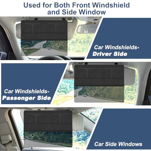 NAZZO Car Visor Extender Sun Blocker, Polarized Sunvisor Extension with Removable Magnetic PC Lens, Anti Glare Car Visor Extended for Safe Driving, Universal for SUV, Family Automotive, Black - Image 5