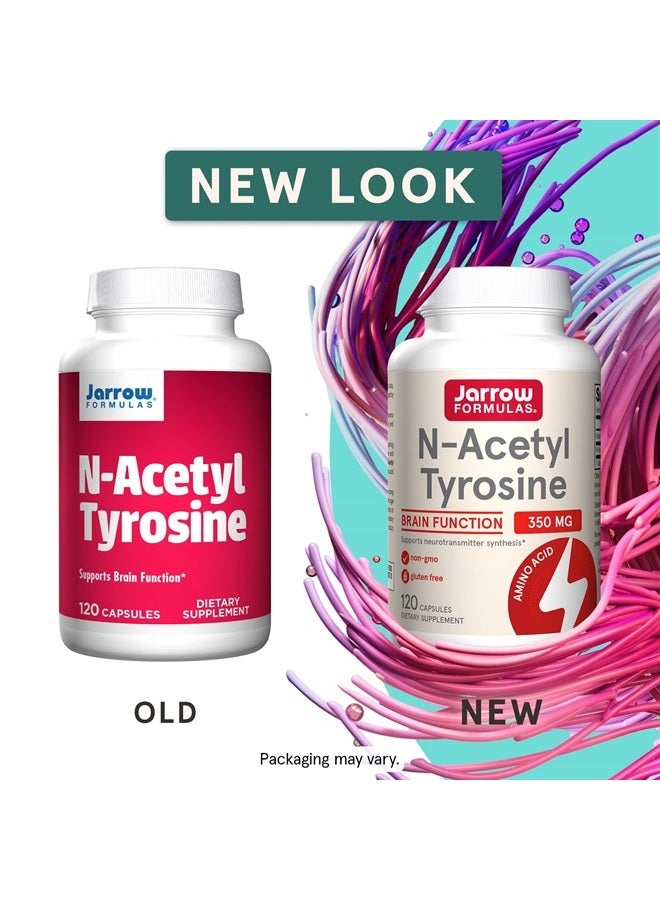 jarrow formulas N-Acetyl Tyrosine 350 mg - 120 Capsules - Supports Brain Health & Function - Dietary Supplement - Contains Vitamin B6 for Amino Acid Metabolism - 120 Servings (Packaging May Vary) - Image 2