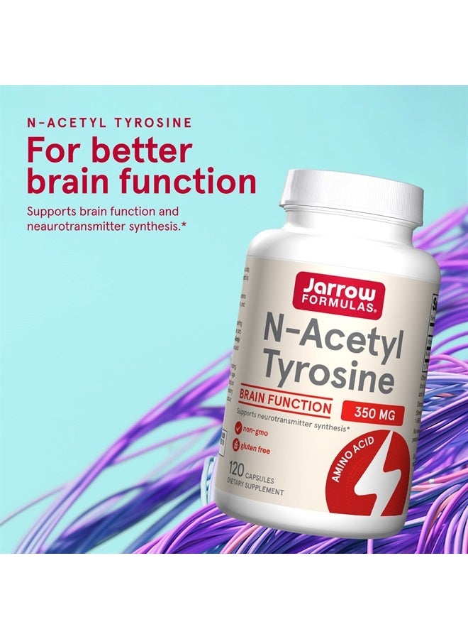jarrow formulas N-Acetyl Tyrosine 350 mg - 120 Capsules - Supports Brain Health & Function - Dietary Supplement - Contains Vitamin B6 for Amino Acid Metabolism - 120 Servings (Packaging May Vary) - Image 3