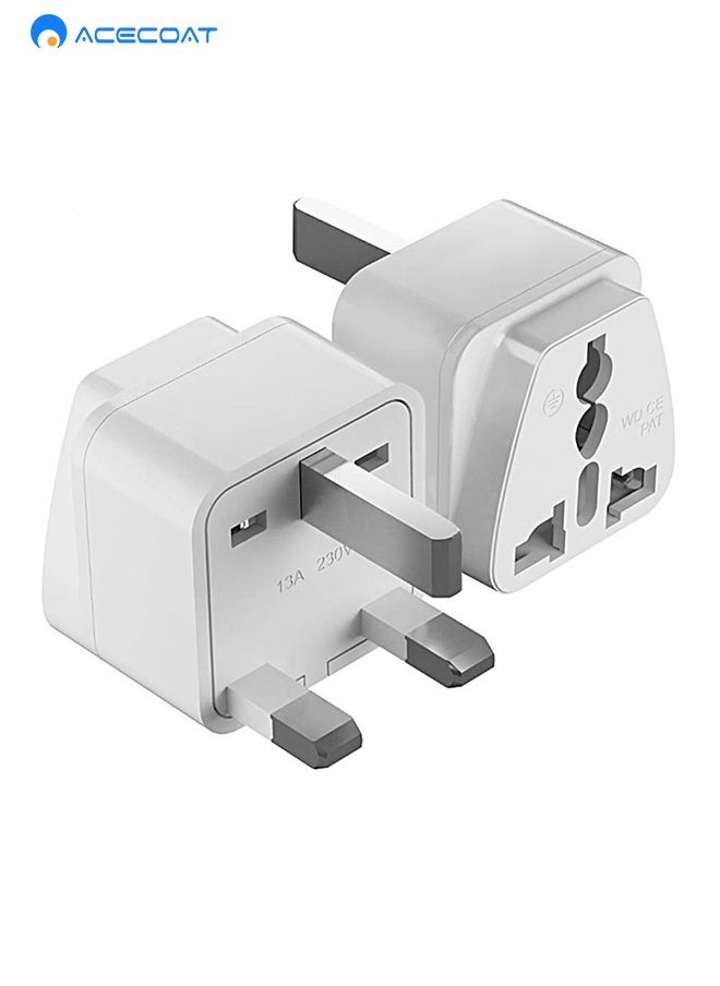 ACECOAT - UK Travel Adapter for Type G Plug - Works with Electrical Outlets in United Kingdom, Hong Kong, Ireland, Great Britain, Scotland, England, London, Dublin & More - Image 1